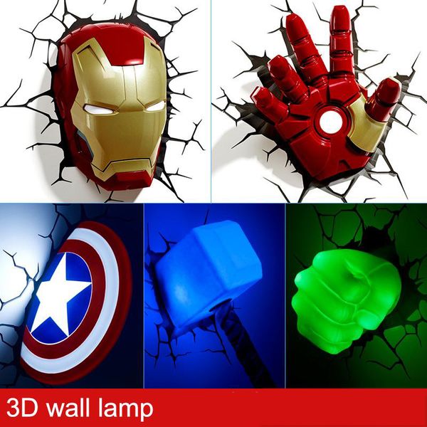 Night light to send stickers Iron Man mask Raytheon sledge led novelty 3D wall lampNight light to send stickers Iron Man mask Raytheon sledg
Night light to send stickers Iron Man mask Raytheon sledge led novelty 3D wall lampNight light to send stickers Iron Man mask Raytheon sledg
