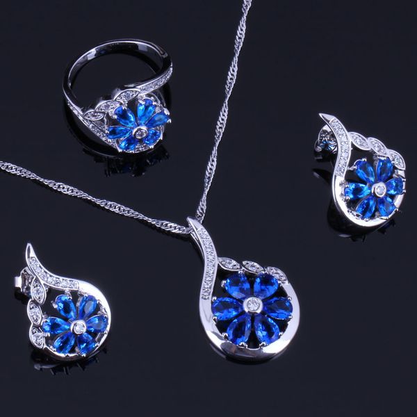 flower blue cubic zirconia white cz 925 sterling silver jewelry sets for women earrings pendant chain ring v0321
flower blue cubic zirconia white cz 925 sterling silver jewelry sets for women earrings pendant chain ring v0321