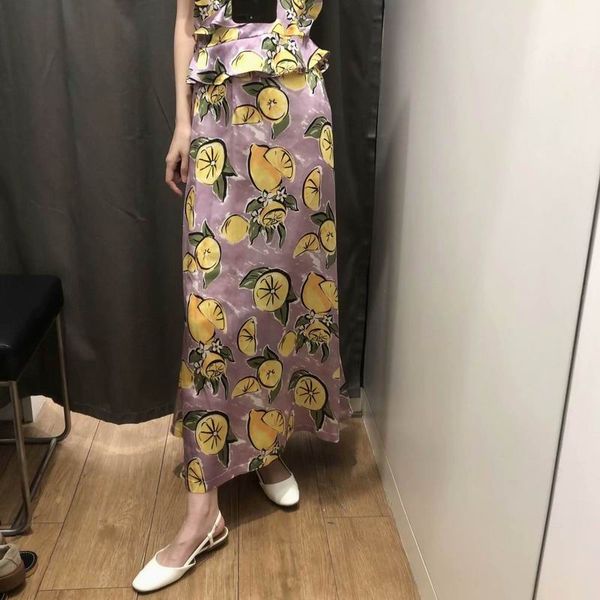 women long skirt summer 2019 new fashion soft satin fruit prints pattern zipper a-line skirts female bottoms, Black
women long skirt summer 2019 new fashion soft satin fruit prints pattern zipper a-line skirts female bottoms, Black