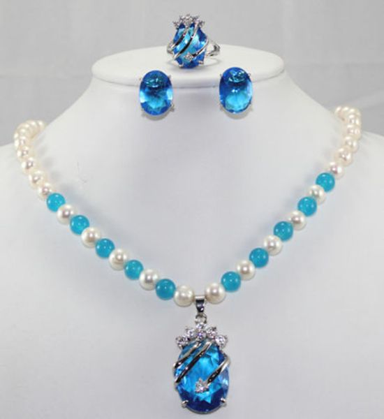 wholesale price 16new ^^^^pearl/blue stone/opal necklace +blue zircon pendant earring ring, Black
wholesale price 16new ^^^^pearl/blue stone/opal necklace +blue zircon pendant earring ring, Black