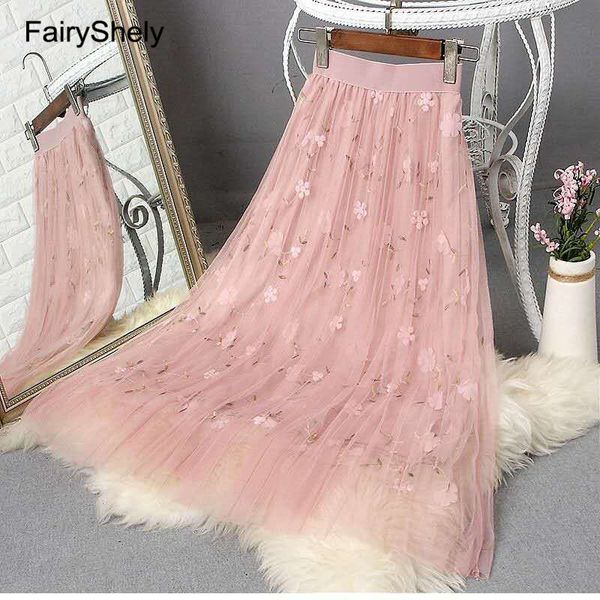 skirts fairyshely 2021 tulle pleated long skirt women summer elastic band high waist mesh embroidered blue voile fairy, Black
skirts fairyshely 2021 tulle pleated long skirt women summer elastic band high waist mesh embroidered blue voile fairy, Black