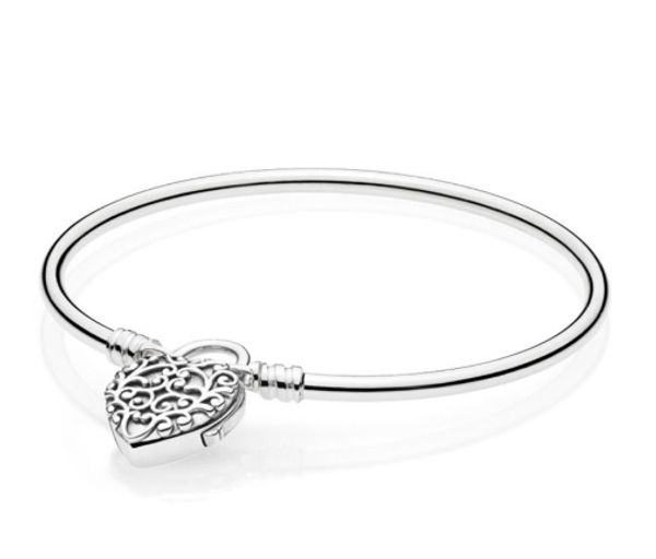 new original 925 sterling silver bangle vinage moments regal heart padlock clasp smooth bracelet fit bead charm fashion jewelry, Black
new original 925 sterling silver bangle vinage moments regal heart padlock clasp smooth bracelet fit bead charm fashion jewelry, Black