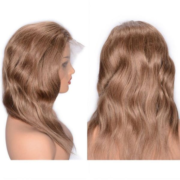 malaysian lace front wig 8# glueless wavy human hair wig with baby hair 130% density women hair wig, Black;brown 
malaysian lace front wig 8# glueless wavy human hair wig with baby hair 130% density women hair wig, Black;brown