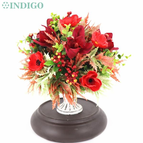 designed - 1 set red anemone cymbidium christmas flower arrangement with vase bonsai bouquet table centerpiece gift decorative flowers & wre
designed - 1 set red anemone cymbidium christmas flower arrangement with vase bonsai bouquet table centerpiece gift decorative flowers & wre