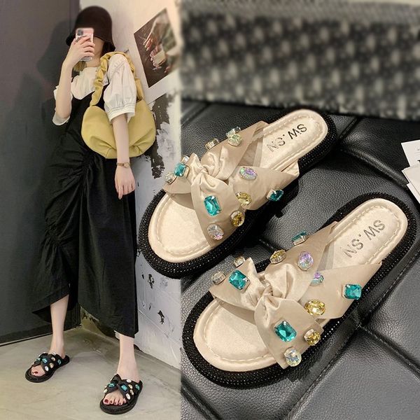 women's shoes slides sandals fashion slippers decorated with colored rhinestones, Black
women's shoes slides sandals fashion slippers decorated with colored rhinestones, Black