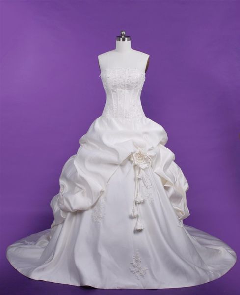 real ps ivory satin beads applique flower sleeveless zipper back wedding dress ball gown bridal gowns, White
real ps ivory satin beads applique flower sleeveless zipper back wedding dress ball gown bridal gowns, White