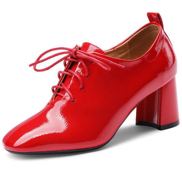 ladies elegant spring autumn pumps square toe 6cm square heels patent leather lace up big size 33-45 leisure, Black
ladies elegant spring autumn pumps square toe 6cm square heels patent leather lace up big size 33-45 leisure, Black