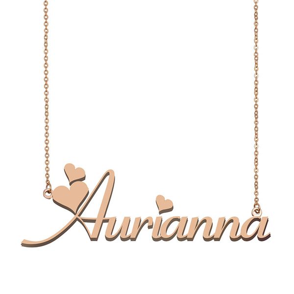Aurianna Name Necklace Pendant for Women Girlfriend Gifts Custom Nameplate Children Best Friends Jewelry 18k Gold Plated Stainless Steel, Silver
Aurianna Name Necklace Pendant for Women Girlfriend Gifts Custom Nameplate Children Best Friends Jewelry 18k Gold Plated Stainless Steel, Silver