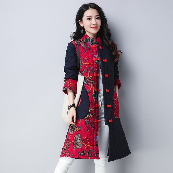 2019 new autumn winter national china style printed long outerwear loose middle-aged warm thick jacket m-4xl cc1535, Black
2019 new autumn winter national china style printed long outerwear loose middle-aged warm thick jacket m-4xl cc1535, Black