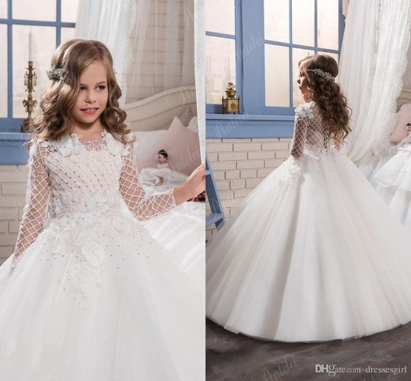 princess sheer long sleeves kid formal wear 2019 tulle sequined hand made flowers ball gown flower girl dresses button back graduation gowns, White;blue
princess sheer long sleeves kid formal wear 2019 tulle sequined hand made flowers ball gown flower girl dresses button back graduation gowns, White;blue