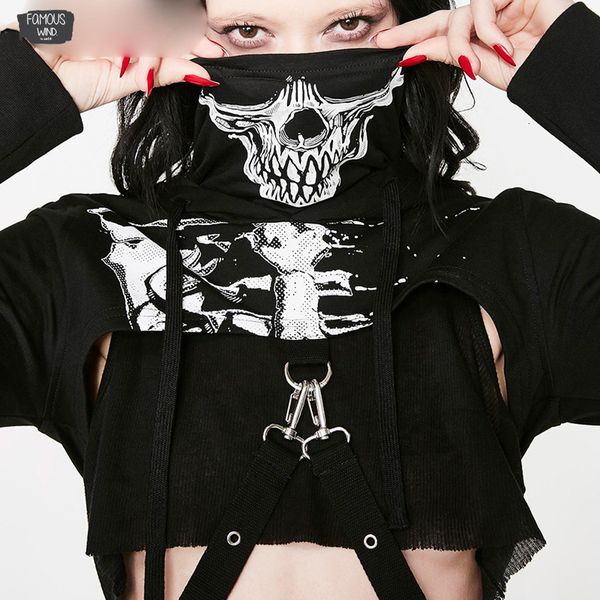 gothic skull skeleton print hoodies long sleeve t-shirt turtlenek punk style hip women crop cool streetwear black tees, White
gothic skull skeleton print hoodies long sleeve t-shirt turtlenek punk style hip women crop cool streetwear black tees, White