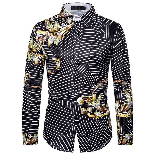 2020 autumn fashion striped print mens shirts regular fit long sleeve luxury mens casual shirts, White;black
2020 autumn fashion striped print mens shirts regular fit long sleeve luxury mens casual shirts, White;black