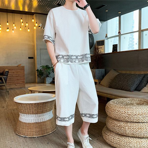 2019 summer shorts sets men fashion printing casual men's sets cotton linen round neck male short sleeve t shirt +pants size 5xl, Gray
2019 summer shorts sets men fashion printing casual men's sets cotton linen round neck male short sleeve t shirt +pants size 5xl, Gray