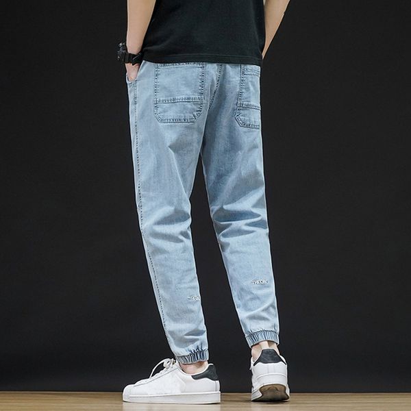 men's jeans fashion beam foot denim trousers male men casual cargo pants plus size sport joggers black fitness gym clothing poc, Blue
men's jeans fashion beam foot denim trousers male men casual cargo pants plus size sport joggers black fitness gym clothing poc, Blue