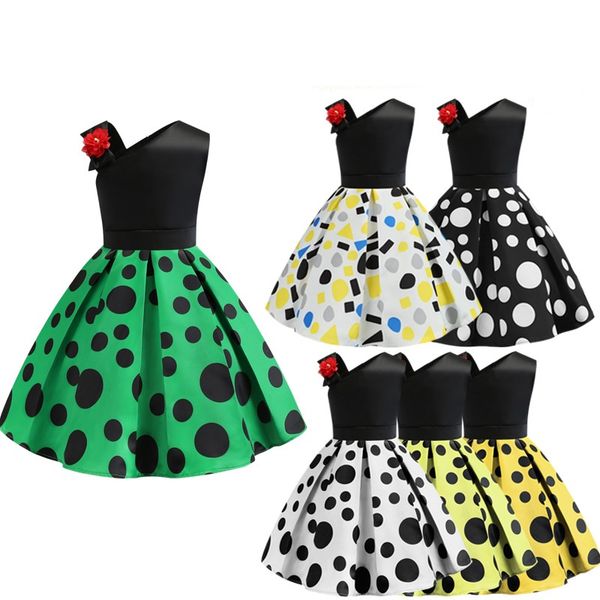 2019 cross-border dedicated wave dress princess european and american printed children's dress print skirt, White
2019 cross-border dedicated wave dress princess european and american printed children's dress print skirt, White