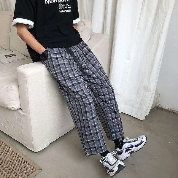 spring plaid pants men's fashion retro casual straight pants men streetwear wild loose hip hop drawstring trousers mens, Black
spring plaid pants men's fashion retro casual straight pants men streetwear wild loose hip hop drawstring trousers mens, Black