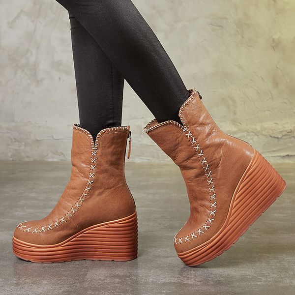 mid-calf wedge boots shoes woman new arrival handmade stitch lady shoes high platform soft real leather female boots footwear, Black
mid-calf wedge boots shoes woman new arrival handmade stitch lady shoes high platform soft real leather female boots footwear, Black