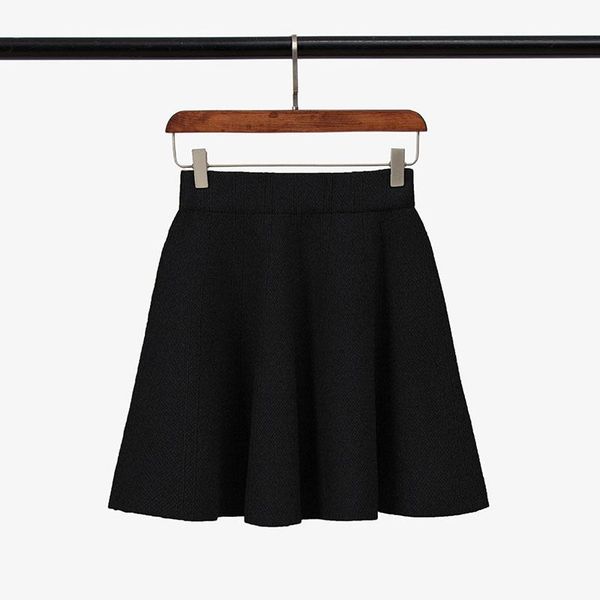 woman elastic waist plus size skirts woman fashion knit skirts, Black 
woman elastic waist plus size skirts woman fashion knit skirts, Black
