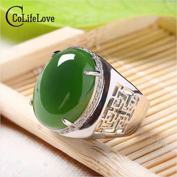 chinese style green jade man's ring 12*16mm natural jade vintage 925 silver gemstone ring for man luxurious silver man, Golden;silver
chinese style green jade man's ring 12*16mm natural jade vintage 925 silver gemstone ring for man luxurious silver man, Golden;silver