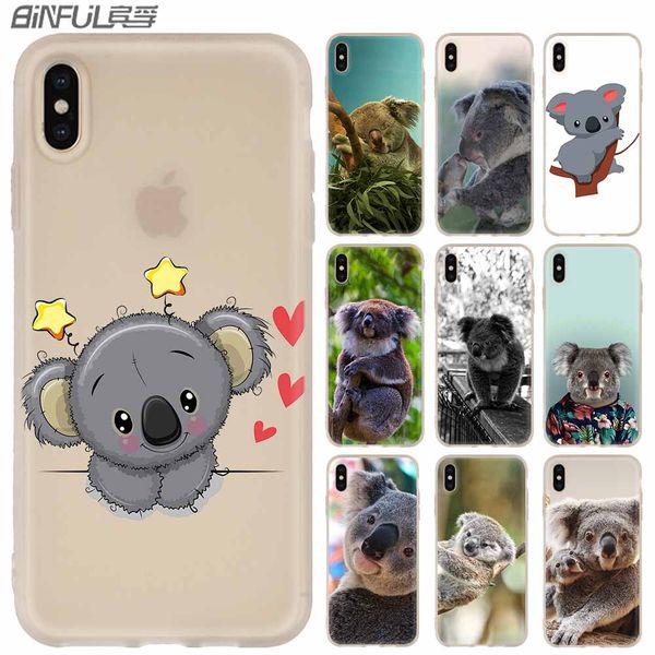 

phone cases luxury silicone soft cover for iphone xi r 2019 x xs max xr 6 6s 7 8 plus 5 4s se coque cute koala bear