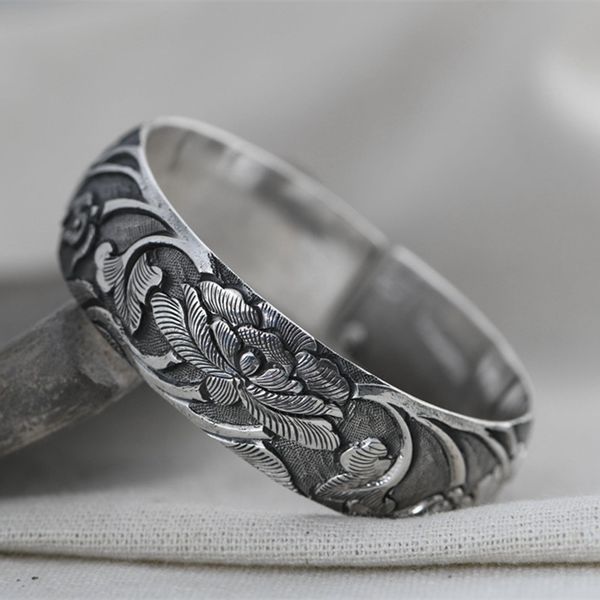 105g s925 thai silver fashion jewelry bracelets for women 19mm vintage sterling silver chain fist bangles, Black
105g s925 thai silver fashion jewelry bracelets for women 19mm vintage sterling silver chain fist bangles, Black