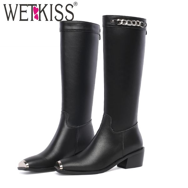 wetkiss cow leather boots women high heels western boot female zip mid-calf shoes ladies square toe shoes women winter 2020 new, Black
wetkiss cow leather boots women high heels western boot female zip mid-calf shoes ladies square toe shoes women winter 2020 new, Black