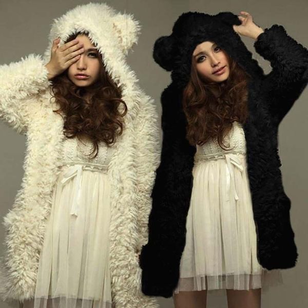 autumn winter women warm furry coats vestidos fashion cute bear ear plush hooded black white coat large girl outerwear 6q2458
autumn winter women warm furry coats vestidos fashion cute bear ear plush hooded black white coat large girl outerwear 6q2458