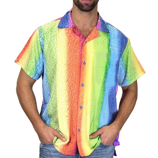 mens short sleeve beach hawaiian shirts 2019 new summer casual rainbow printed shirts camisa masculina regular mar22, White;black
mens short sleeve beach hawaiian shirts 2019 new summer casual rainbow printed shirts camisa masculina regular mar22, White;black
