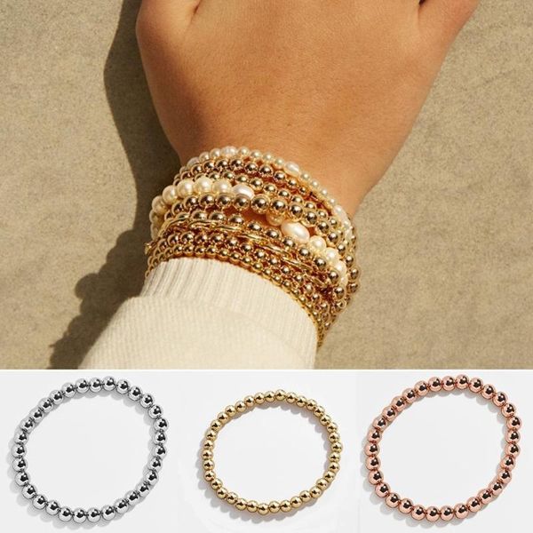 1pcs 6 mm gold color beads bracelet for women trendy statement big round beaded handmade bracelet fashion jewelry, Black
1pcs 6 mm gold color beads bracelet for women trendy statement big round beaded handmade bracelet fashion jewelry, Black