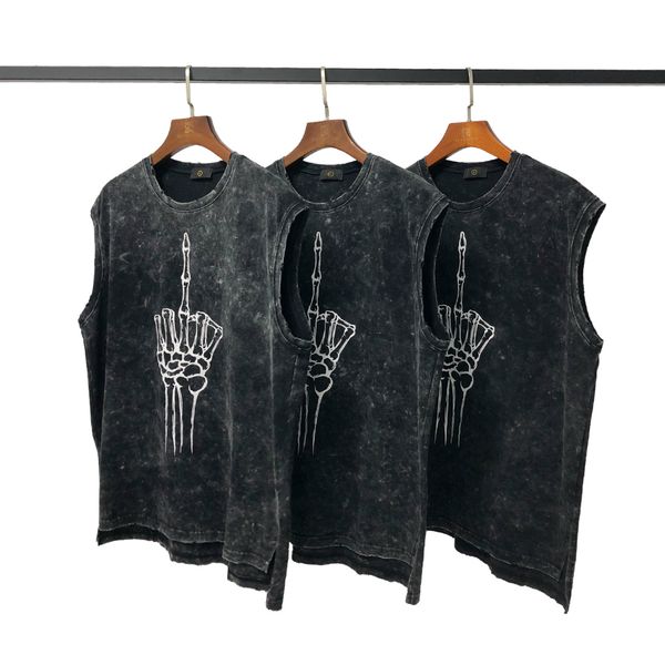 distressed black print tank hip hop relaxed sleeveless tee black, White;black 
distressed black print tank hip hop relaxed sleeveless tee black, White;black