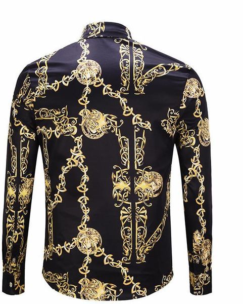chain print vintage mens shirts designer lapel neck long sleeve luxury men casual tees fashion designer golden, White;black
chain print vintage mens shirts designer lapel neck long sleeve luxury men casual tees fashion designer golden, White;black