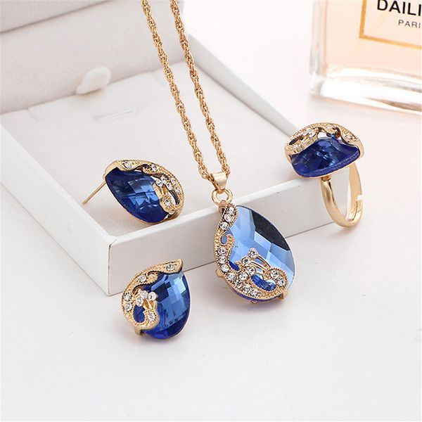 women wedding jewelry set fashion casual elegant crystal jewelry charm water drop pendant necklace earring ring set, Silver
women wedding jewelry set fashion casual elegant crystal jewelry charm water drop pendant necklace earring ring set, Silver