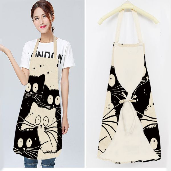 1 pcs cartoon animal black cat pattern kitchen aprons for women home cotton linen sleeveless apron cooking baking waist bib tool
1 pcs cartoon animal black cat pattern kitchen aprons for women home cotton linen sleeveless apron cooking baking waist bib tool