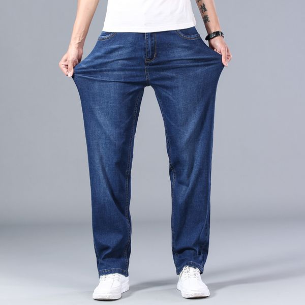 plus size 40 42 44 summer thin jeans men loose straight pants classic business fashion casual denim trousers male brand clothes, Blue
plus size 40 42 44 summer thin jeans men loose straight pants classic business fashion casual denim trousers male brand clothes, Blue