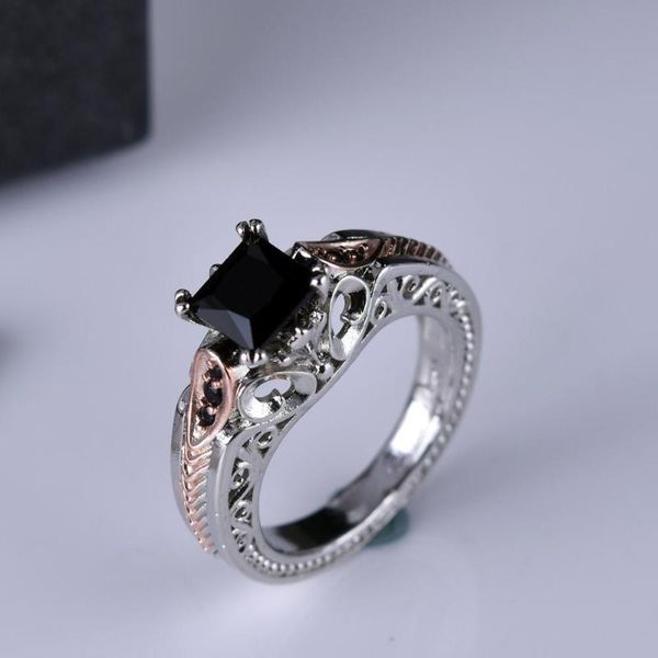 female black stone ring vintage rose gold&silver zircon wedding ring charms square engagement rings for women, Golden;silver
female black stone ring vintage rose gold&silver zircon wedding ring charms square engagement rings for women, Golden;silver