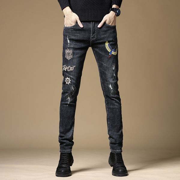 new wholesale-fashion mens straight slim fit biker jeans pants distressed skinny ripped destroyed denim jeans washed hiphop trousers black, Blue
new wholesale-fashion mens straight slim fit biker jeans pants distressed skinny ripped destroyed denim jeans washed hiphop trousers black, Blue