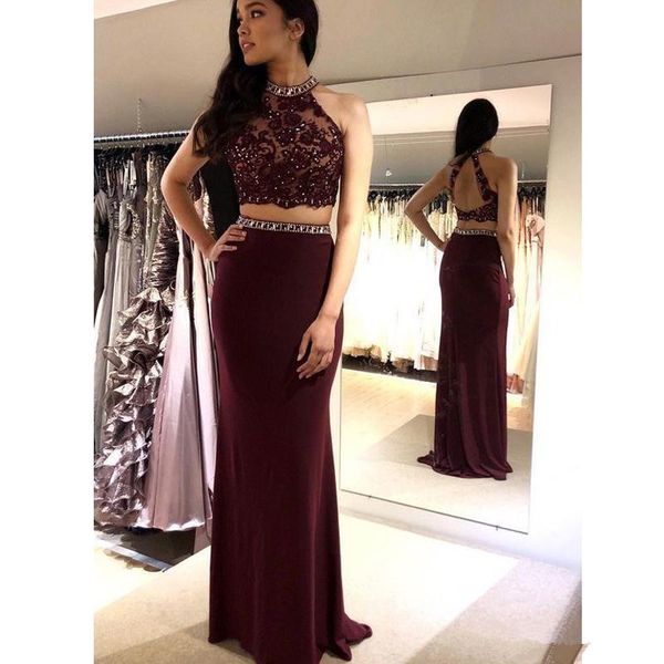 burgundy two piece sheath prom dresses with appliques beaded sequins backless evening dresses vestido de noche formal party gowns q110, Black;red
burgundy two piece sheath prom dresses with appliques beaded sequins backless evening dresses vestido de noche formal party gowns q110, Black;red