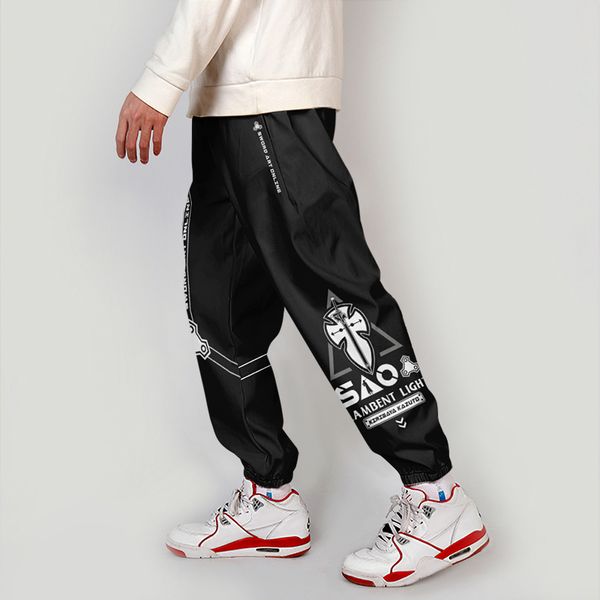 high-q anime sword art online kirito overalls bib overalls bib sword art online asuna punk long pants pencil pants, Black