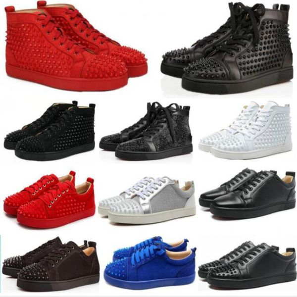 new sneakers red bottom shoe high low cut suede spike shoes for men and women shoes party wedding crystal leather sneakers, Black
new sneakers red bottom shoe high low cut suede spike shoes for men and women shoes party wedding crystal leather sneakers, Black