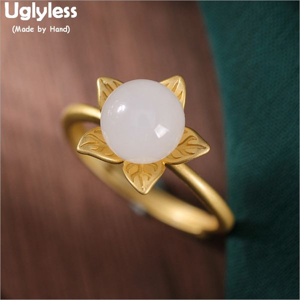 uglyless three-dimensional blooming flower rings for women natural jade ball floral open rings gold plated 925 silver jewel r787, Golden;silver
uglyless three-dimensional blooming flower rings for women natural jade ball floral open rings gold plated 925 silver jewel r787, Golden;silver
