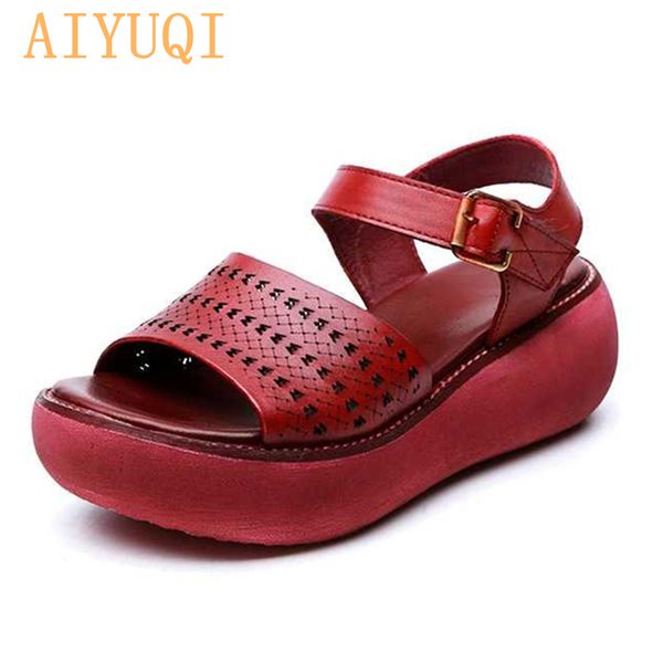 aiyuqi women sandals platform wedges shoes 2020 new sandals women genuine leather open toe retro hollow women's summer footwear, Black
aiyuqi women sandals platform wedges shoes 2020 new sandals women genuine leather open toe retro hollow women's summer footwear, Black