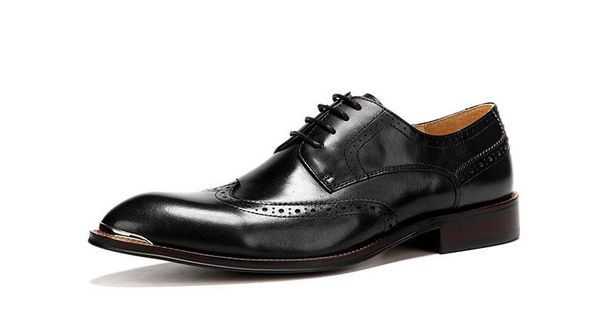 new retra brogue men's shoes lace up high-genuine leather business shoes formal wedding dress, Black
new retra brogue men's shoes lace up high-genuine leather business shoes formal wedding dress, Black