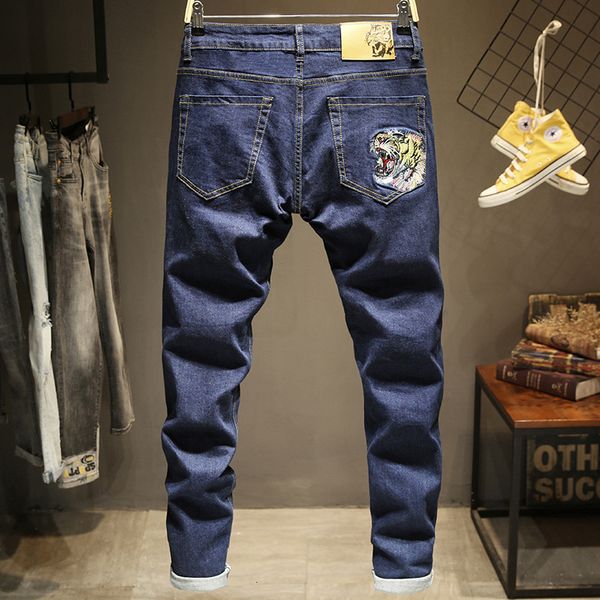 men's denim trousers blue stretch slim small straight personality embroidered jeans men
men's denim trousers blue stretch slim small straight personality embroidered jeans men
