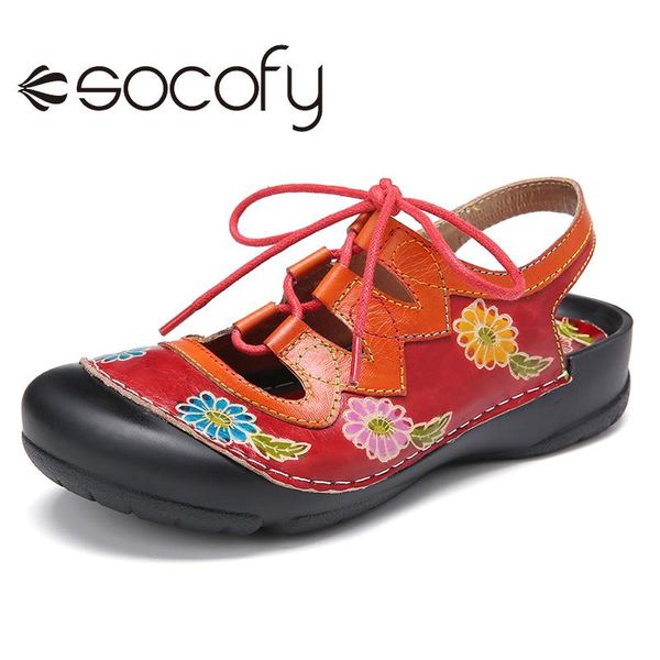 socofy retro leather floral splicing cutout stitching lace up slingback flat sandals women sandals shoes botas mujer 2020, Black
socofy retro leather floral splicing cutout stitching lace up slingback flat sandals women sandals shoes botas mujer 2020, Black