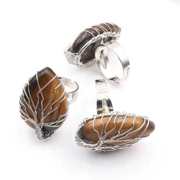 xsm tree of life resizable finger rings water drop shaped natural tiger eye stone ring wire winding statement jewelry, Golden;silver
xsm tree of life resizable finger rings water drop shaped natural tiger eye stone ring wire winding statement jewelry, Golden;silver