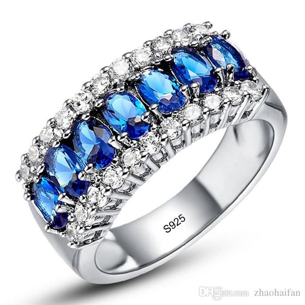 zhf jewelry 100% authentic 925 sterling silver rings for women wedding jewelry fashion blue zircon cz engagement rin, Golden;silver
zhf jewelry 100% authentic 925 sterling silver rings for women wedding jewelry fashion blue zircon cz engagement rin, Golden;silver
