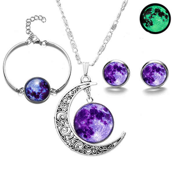 glowing in the dark galaxy moon pendant jewelry sets glass cabochon luminous necklace bracelet earrings fashion jewelry, Slivery;golden
glowing in the dark galaxy moon pendant jewelry sets glass cabochon luminous necklace bracelet earrings fashion jewelry, Slivery;golden