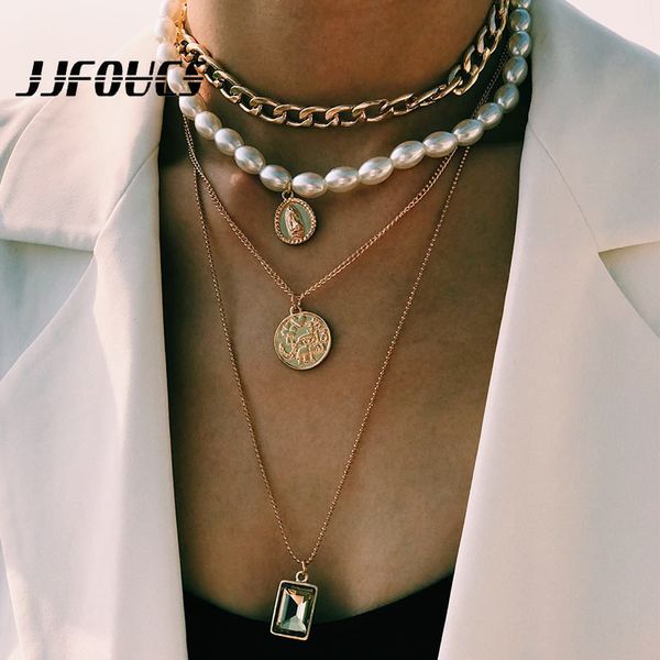 jjfoucs vintage multi layered simulated pearl choker necklace collar statement carved coin pendant necklace women girls jewelry, Silver
jjfoucs vintage multi layered simulated pearl choker necklace collar statement carved coin pendant necklace women girls jewelry, Silver