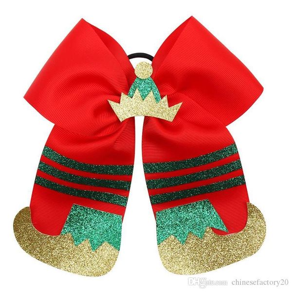 7 inch big bow christmas hair rope cheer big baby girls hair bows hairbands ponytail holder with crown like boot classic accessories, Slivery;white
7 inch big bow christmas hair rope cheer big baby girls hair bows hairbands ponytail holder with crown like boot classic accessories, Slivery;white