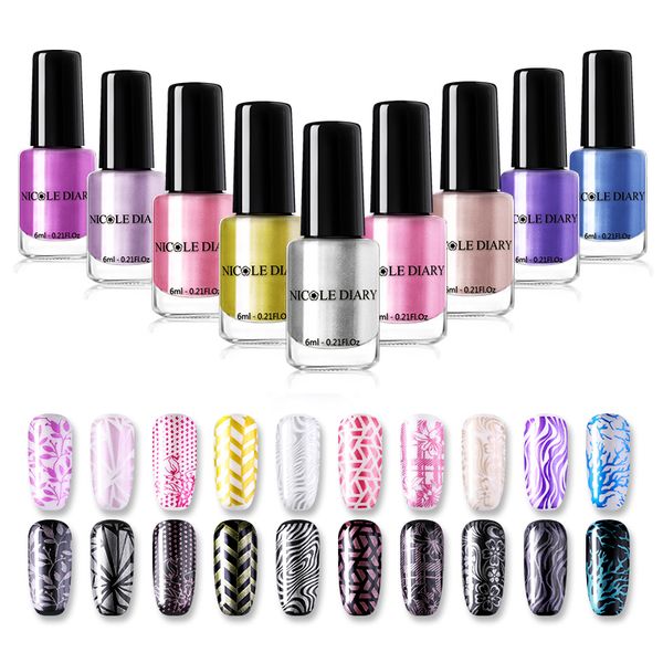 nicole diary 6ml metallic stamping nail polish pure color print nail art shimmer diy art varnish
nicole diary 6ml metallic stamping nail polish pure color print nail art shimmer diy art varnish